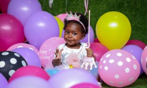 Baby girl at a birthday party