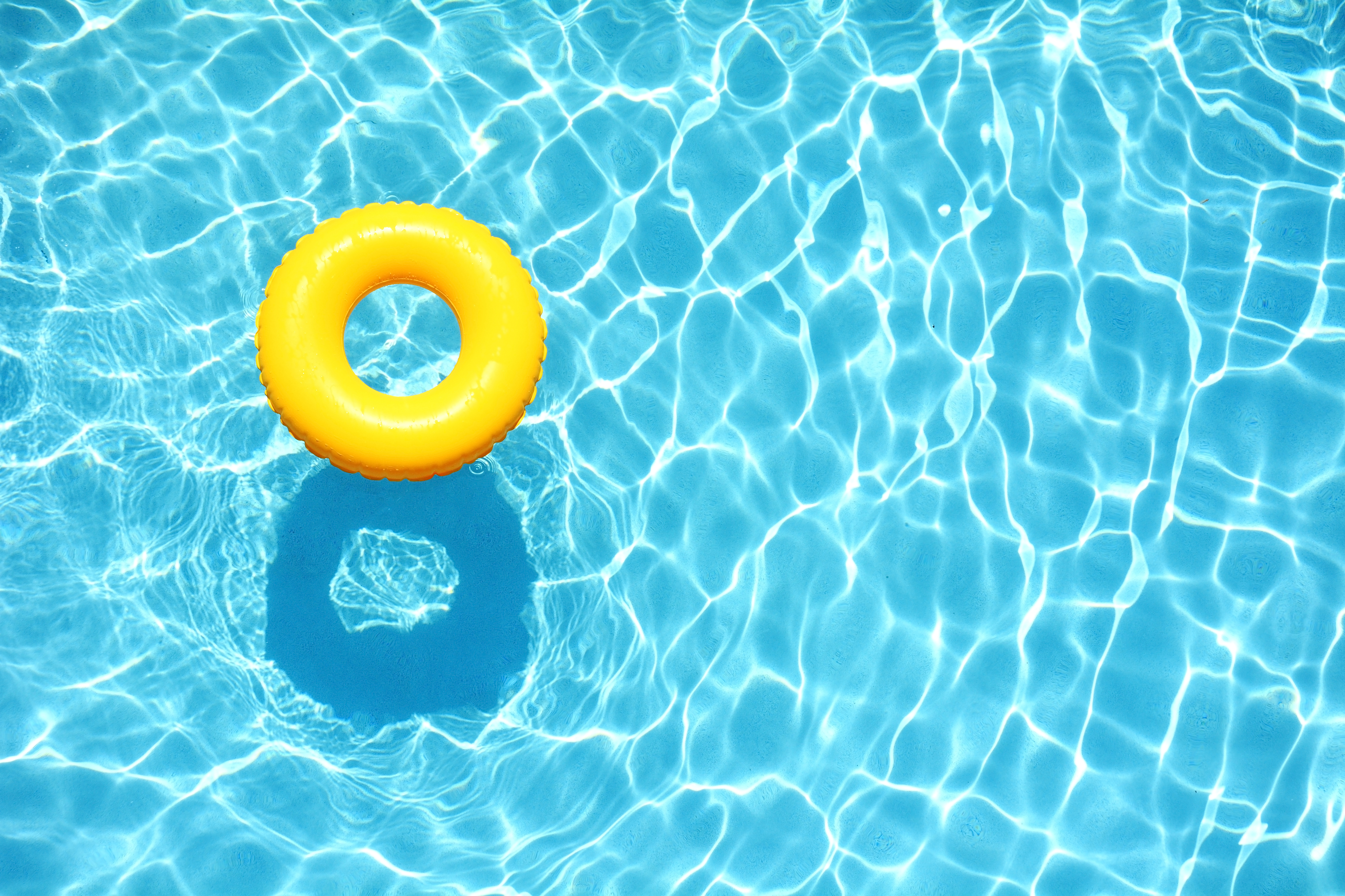 yellow ring in an empty pool