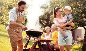 family having a barbecue