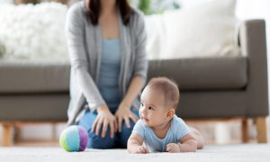 Baby doing tummy time