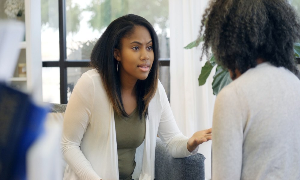 Teen arguing with her mom