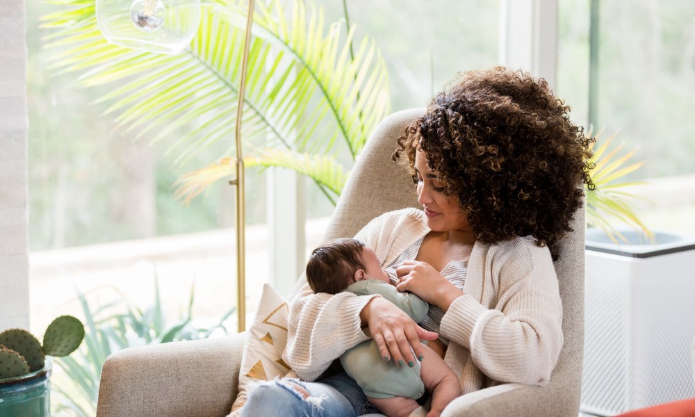 Mom breastfeeding.