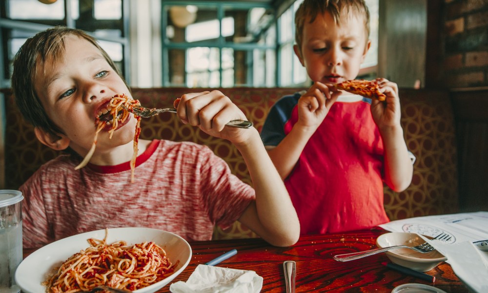 Kids with bad table manners