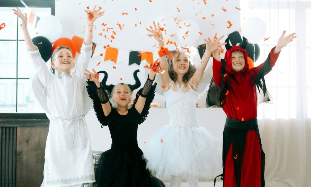 Kids having fun at a Halloween party