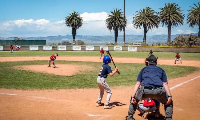 A children's baseball game